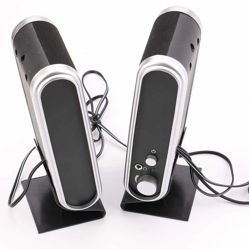 2 Pcs USB Computer Speakers Portable Speaker Stereo 3.5Mm With Ear Jack For Desktop PC Laptop