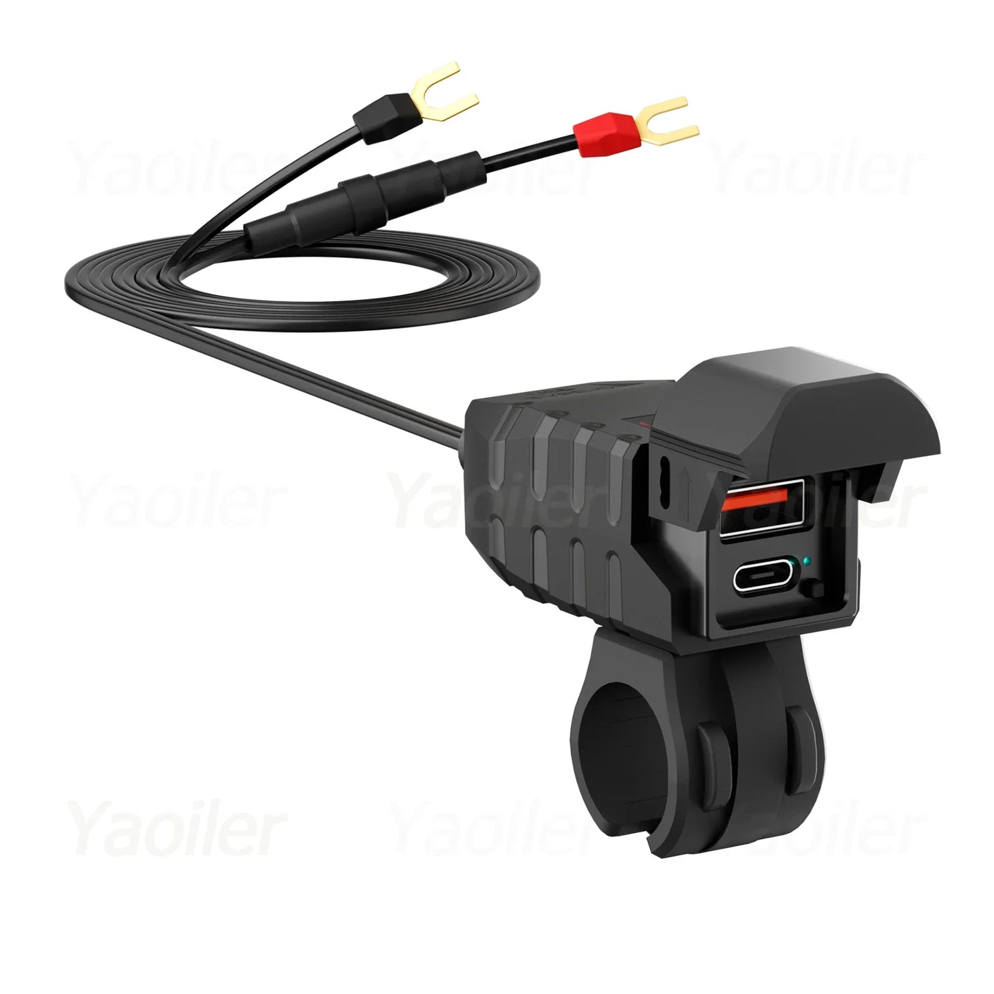 New QC3.0 Motorcycle USB Charger 12V Waterproof PD3.0 Port Socket Handlebar Quick Charger Adapter w/ Voltmeter Moto Accessories