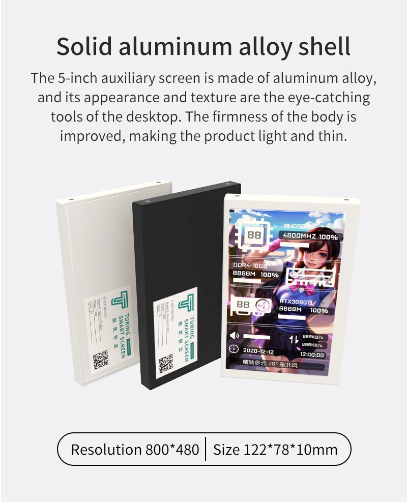 3.5 / 5 / 8.8 Inch IPS Type-C Secondary Screen Mini Computer Secondary Screen CPU GPU RAM HDD Monitor USB Display Freely AIDA64