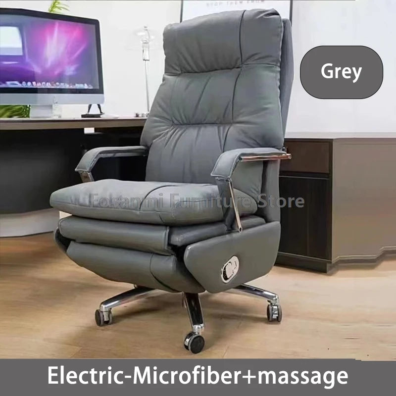 Ergonomics Leather Office Swivel Chair Electric Home Soft Thick Cushion Computer Chairs Gaming Comfortable Desk Chair with Wheel