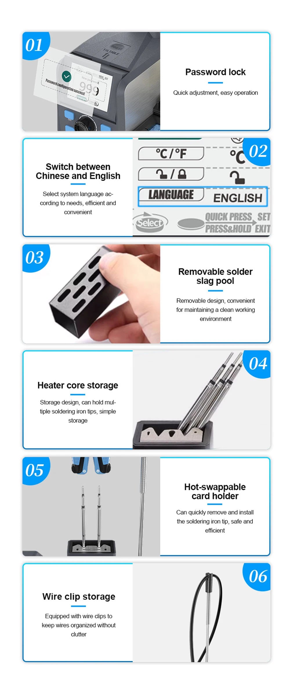 SUNSHINE S1 Electric Soldering Iron Station Precision Tweezers for Mobile Phone Motherboard PCB Repair Welding Desoldering Tools