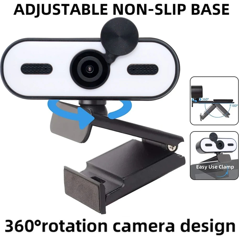 4K 2K Mini Webcam 1080P HD for PC Laptop Autofocus 30 FPS USB Webcam with Noise-Reducing Mic&Privacy Cover Web Camera Portable