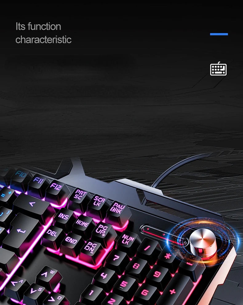 RGB Gamer Keyboard Gaming Keyboard and Mouse Headphone Gamer Kit Backlit USB Wired Computer KeyboardFor Pc Laptop 3 In1 Teclado