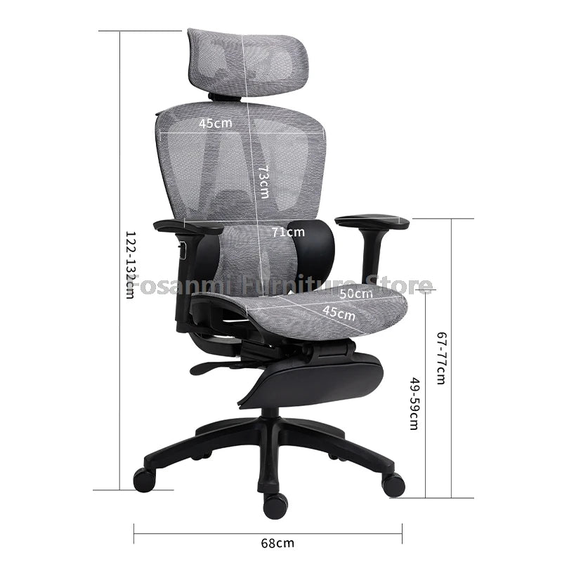 Comfortable Mesh Back Height Computer Chair Ergonomic Office Chair With Lumbar Support and Adjustable Headrest Gaming Desk Chair