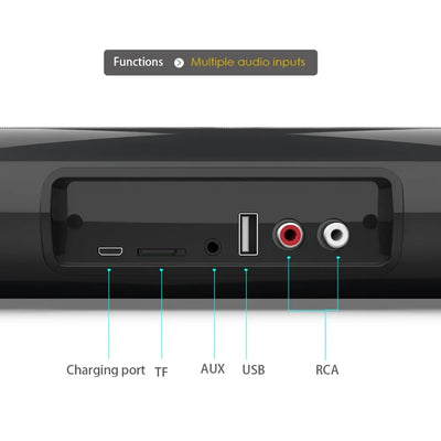 Portable Wireless Bluetooth Sound Bar Speaker Subwoofer TV Projector Desktop Home Outdoor Stereo Sound Ystem Super Power Speaker