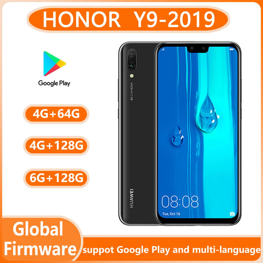 HONOR Y9-2019 Smartphone Global Firmware 6.5-inch Front Camera 16M Battery 4000 mAh Dual SIM CPU Haisi Qilin 710 used phone