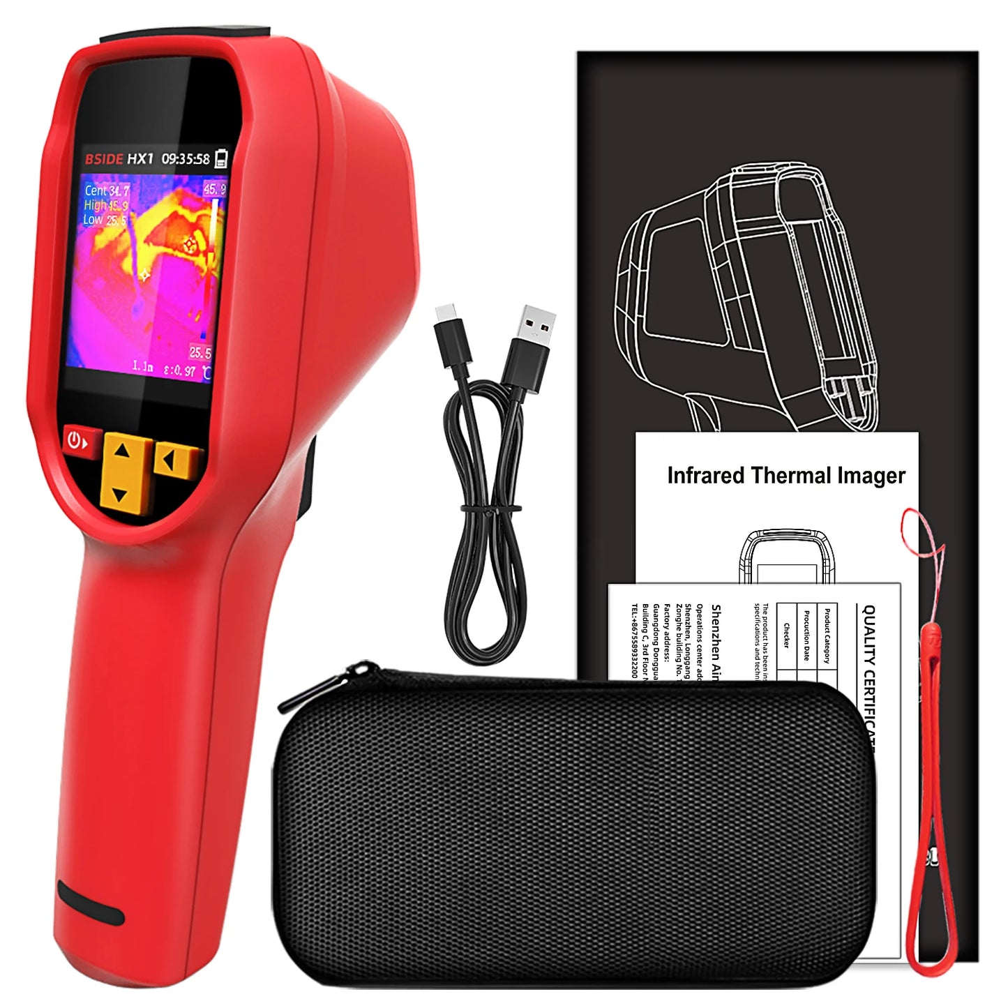 BSIDE Thermal Imager HX1 NEW Camera Laser Thermographic 240×240 Resolution For Circuit PCB Repair Pipeline Detection Medical