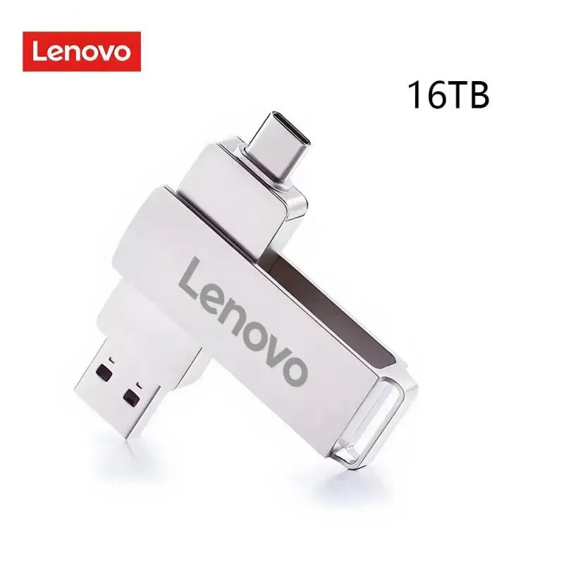 Lenovo 16TB 3.0 USB flash drive waterproof Type-C USB metal high-speed pen drive 2TB 512GB suitable for computer storage devices