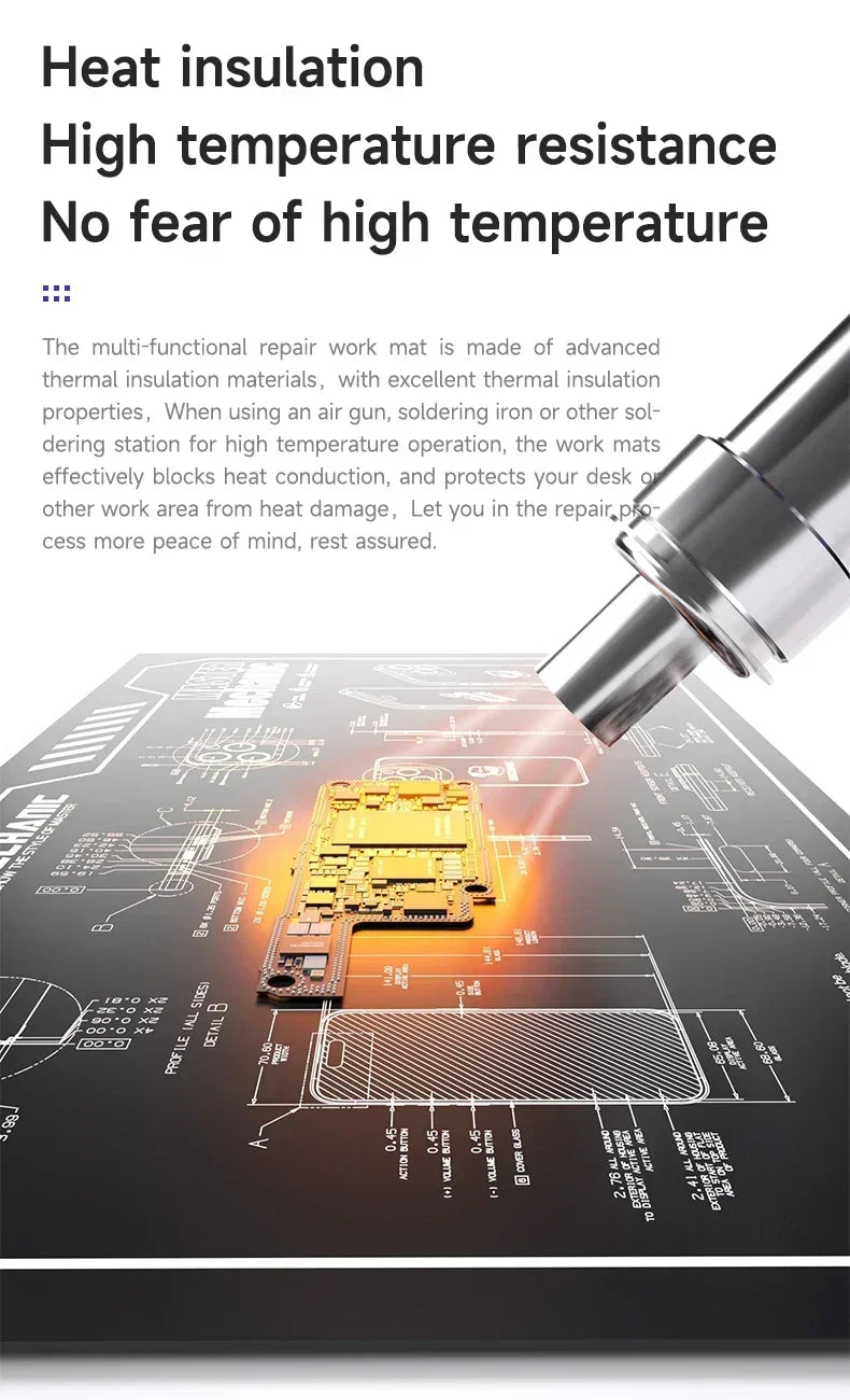 MECHANIC V77 V78 Multifunction Repair Heat Insulation Pad for Cell Phone Tablet Welding Repair 28-inch Soft Soldering Repair Mat