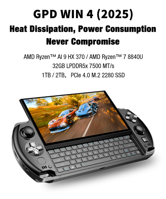 GPD WIN 4 2025 AMD AI 9 HX 370/8840U 6Inch Handheld GamePad Tablet 32GB RAM 1/2TB ROM Pocket Mini PC Laptop Game Player Console