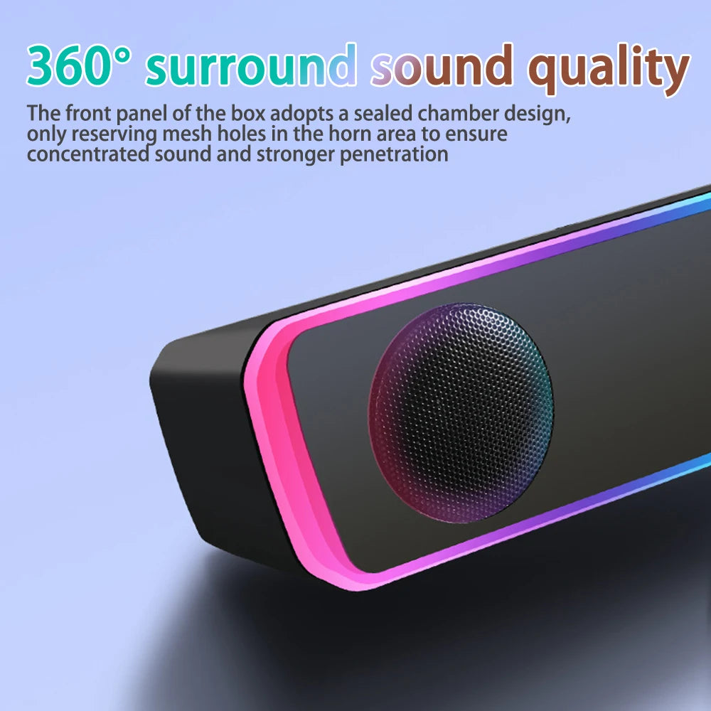 3W*2 Bluetooth Speaker 4D Stereo Surround Speakers Mini Subwoofer Sound Bar For Laptop PC Computer USB DC 5V