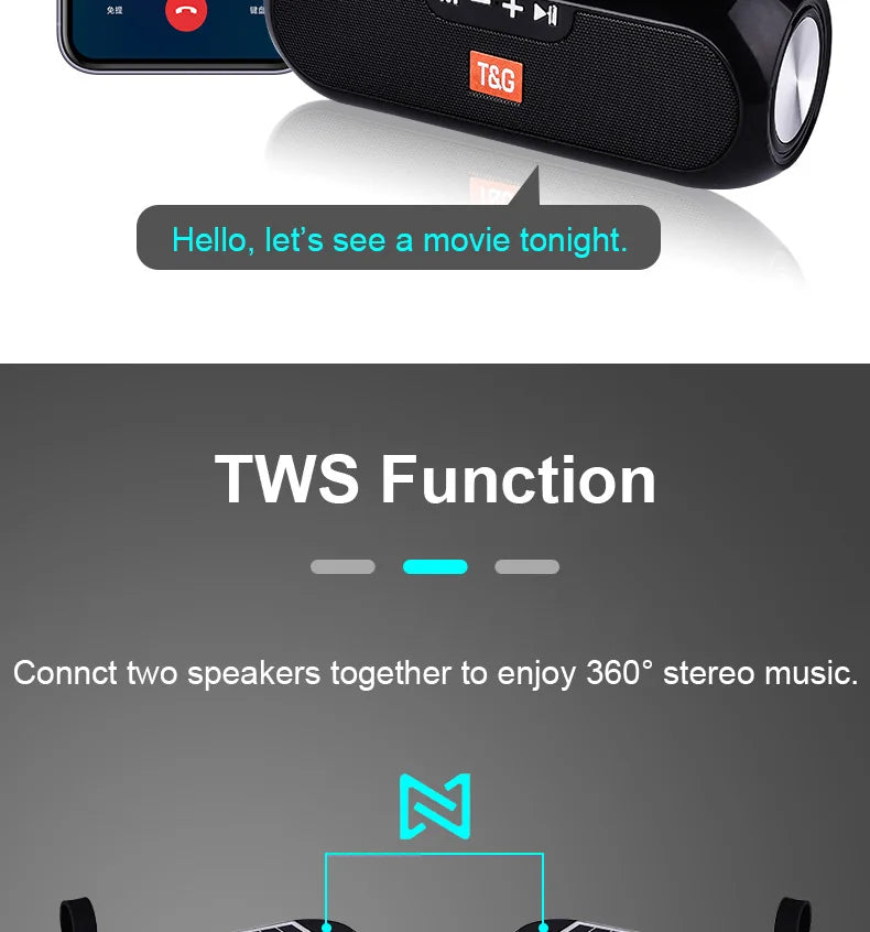 Solar Radio FM Outdoor Portable Wireless Bluetooth Speaker Music Sound Box Subwoofer Bass Aux PC TV Computer TV Hifi Stereo Mp3