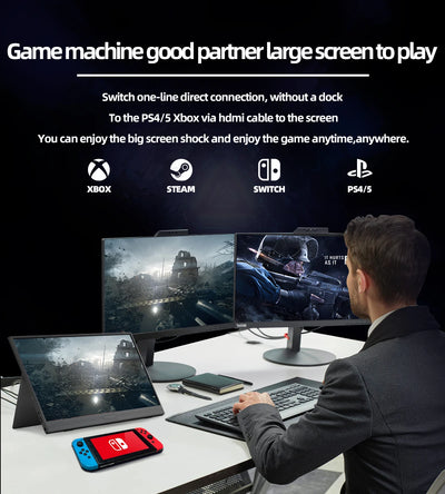 14 -Inch Portable Monitor Touchscreen 1920*1080 For Laptop XBox PS4/ 5 Switch Cell Phone PC Extension Mobile Touch Mointor