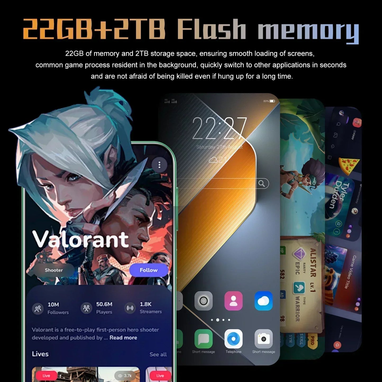 Global Version Pova 6 Pro Smart Android Phone 5G Snapdeagon8 Gen3 7.3 Inch HD Screen 108MP Camera Android14 Unlock Phone NFC