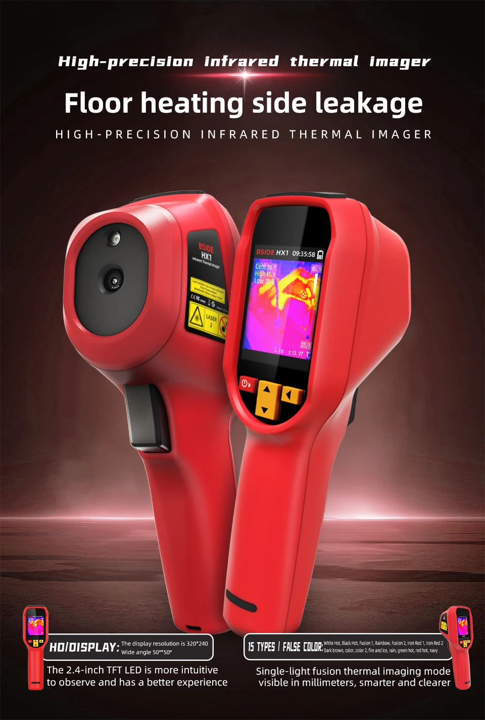 BSIDE Thermal Imager HX1 NEW Camera Laser Thermographic 240×240 Resolution For Circuit PCB Repair Pipeline Detection Medical