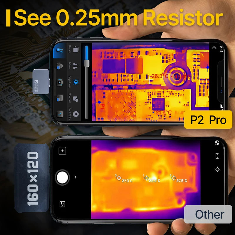 P2 P2Pro Thermal Imaging Camera Heat Detection 256 × 192 for Android,iphone 1112℉ Infrared Thermal Imager