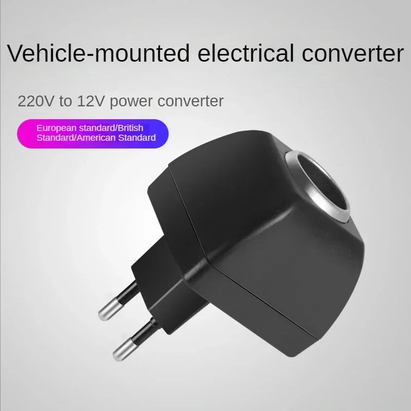 AC Adapter with Car Socket Auto Charger EU Plug 220V AC To 12V DC for Car Electronic Devices Auto Accessories Home Use