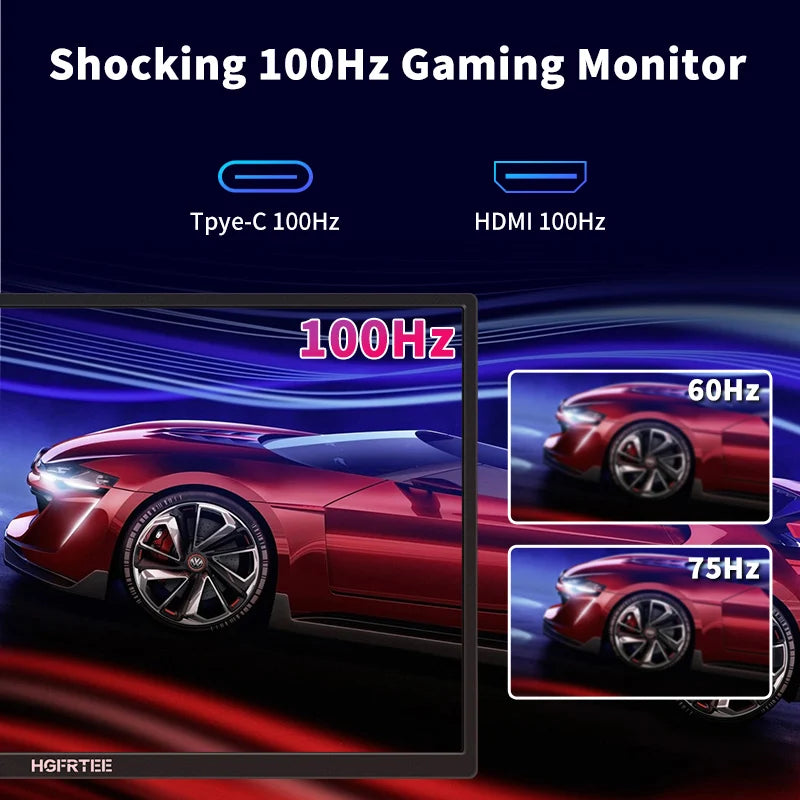 New! 18.5inch Portable Monitor 100Hz RGB100% With VESA Hole & Back bracket Laptop Extended Display ADS-IPS HDR Screen