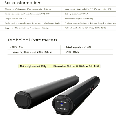 Portable Wireless Bluetooth Sound Bar Speaker Subwoofer TV Projector Desktop Home Outdoor Stereo Sound Ystem Super Power Speaker