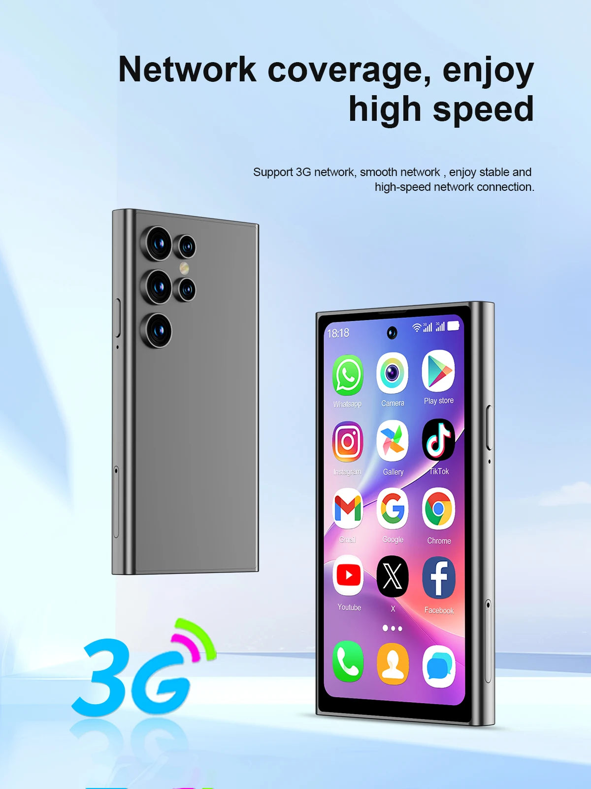 NEW SERVO S27 Mini Android Smartphone 4.0" Full Screen 2GB+16GB Memory 5MP 2 SIM Stanbdby Face Unlock 3G Cute Phones Google Play