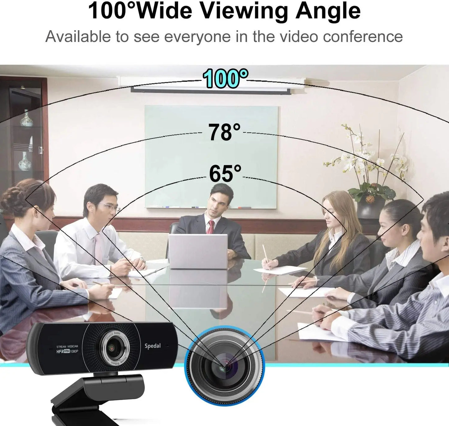 Spedal 934 Hd 1080P 60fps Usb Streaming Webcam with Microphone for Computer Meeting Web Camera Windows Mac Linux