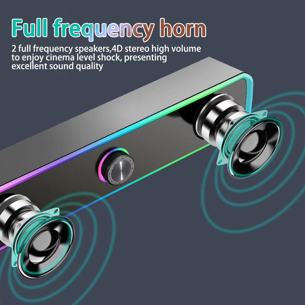 3W*2 Bluetooth Speaker 4D Stereo Surround Speakers Mini Subwoofer Sound Bar For Laptop PC Computer USB DC 5V