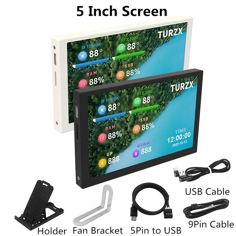 8.8 / 5 / 3.5 Inch IPS Type-C Secondary Screen Computer CPU GPU RAM HDD Monitor USB Display Freely AIDA64 Mini Monitor Win 10 11