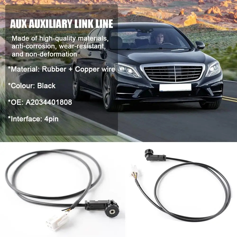 4pin AUX Auxiliary Cable For Mercedes C-Class W203 CLK W209 2000-2007 Auxiliary Cable Automotive Interior Accessories