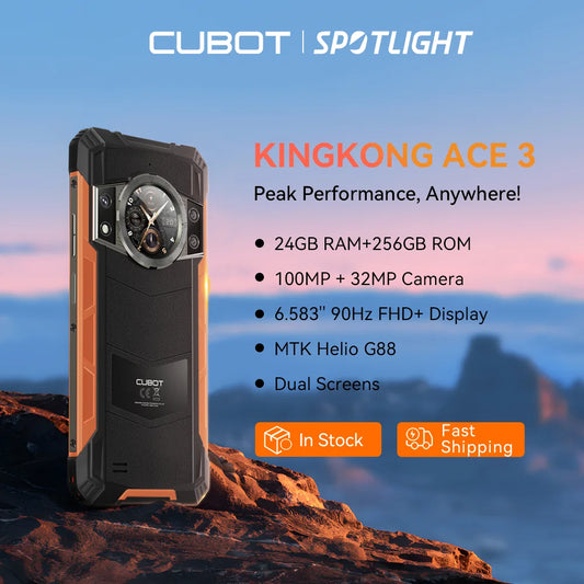 Cubot KingKong ACE 3, smartphone android 14, 24GB RAM(8GB+16GB), 256GB ROM, 90Hz Screen,Dual Screen, 100MP Camera, Add to Cart