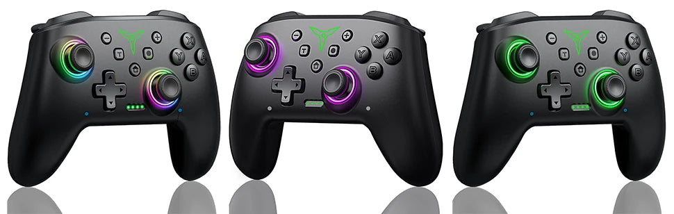 Dinofire Wireless Bluetooth RGB Controller for Nintendo Switch/Switch OLED/Switch Lite/PC/Mobile Gamepad Multi-Function Joystick