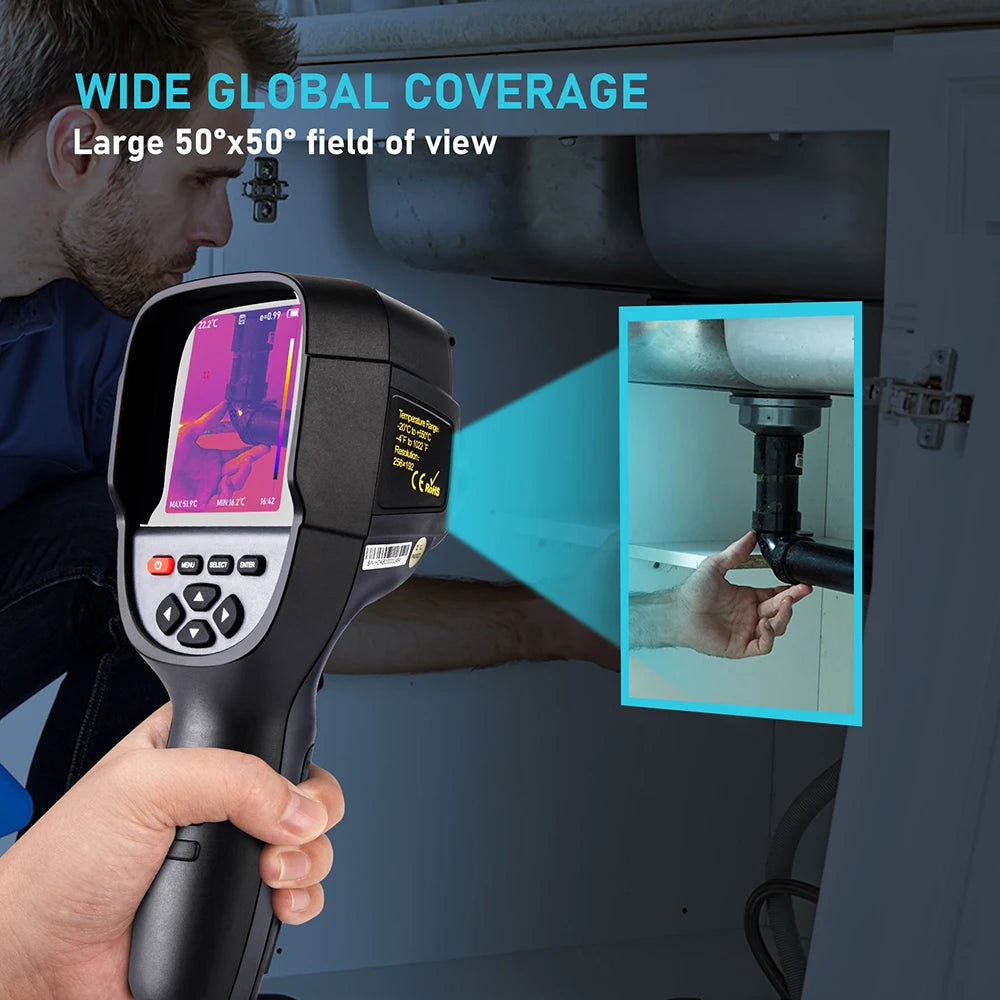 GW256 2024 New Thermal Imaging Camera for Water Pipe Leak and Power Electrical 256*192 Handheld Infrared Thermal Imager