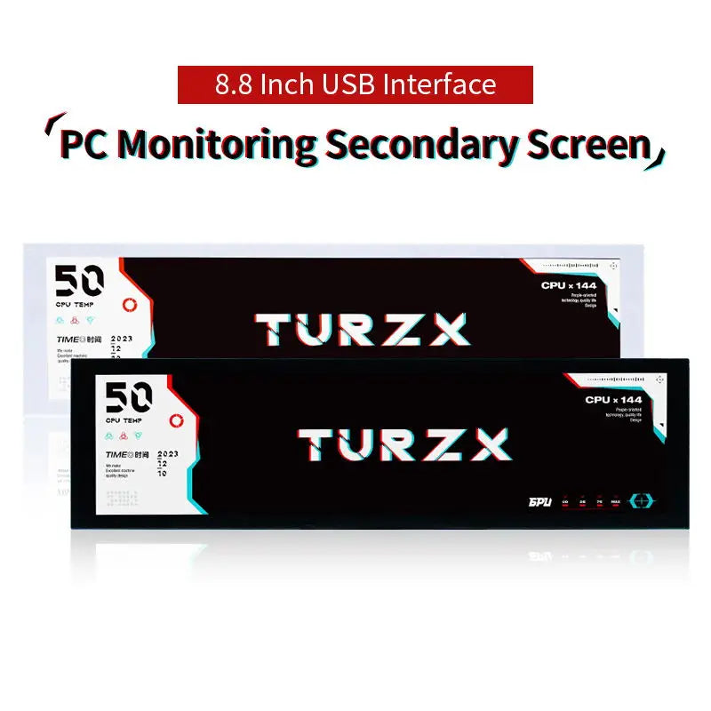 NEW Turing 8.8 inch IPS TYPEC Secondary Screen Case CPU GPU RAM Computer Monitoring USB Display Chassis Smart  AIDA Free