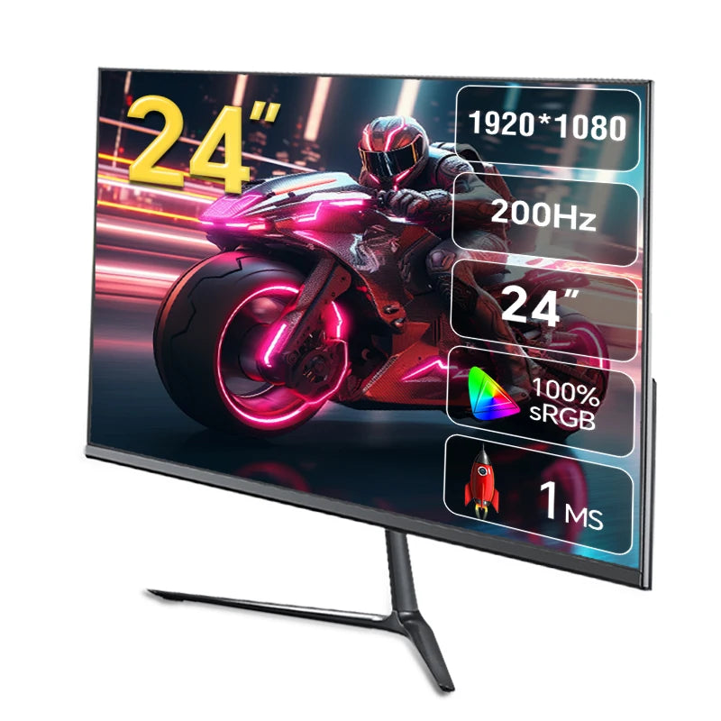 2025 Anmite 24 Inch PC Gaming Monitor 200Hz IPS LCD Display 1920×1080P FHD Desktop Ultra-thin Gaming Computer Screen100Hz HDMI