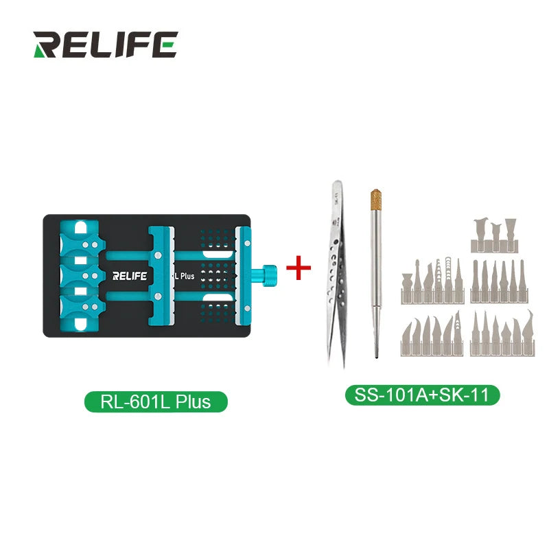 RELIFE RL-601L PLUS Universal Double-slot Motherboard Fixture Phone IC Chip BGA PCB Motherboard Jig Board Holder Repair Tools