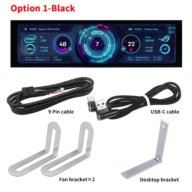 8.8 Inch IPS USB Secondary Screen Type-C PH Interface Turing Smart Screen CPU GPU RAM Computer Monitor Use TURZX Software