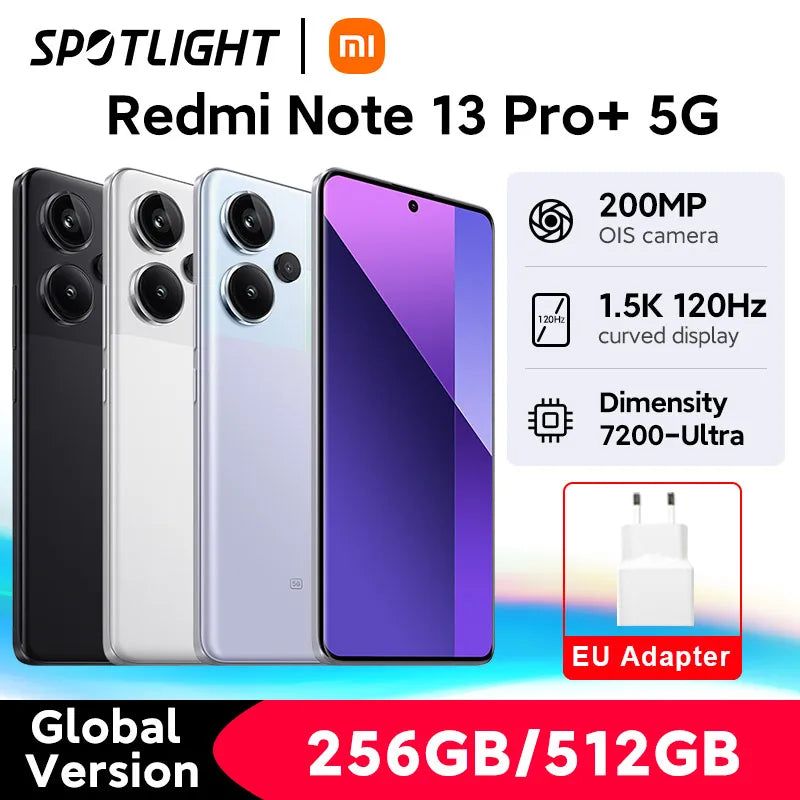 [World Premiere] Xiaomi Redmi Note 13 Pro Plus 5G Smartphone MediaTek Dimensity 7200-Ultra 200MP OIS Camera 120W HyperCharge NFC