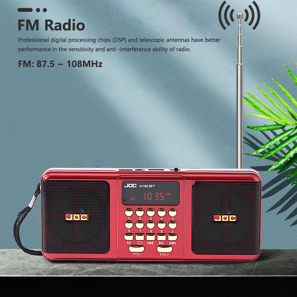 Portable Stereo FM Radio Wireless Speaker Rechargeable Battery Support TF Card USB Bluetooth-compatible Speaker With FM Receiver