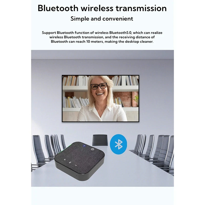 Omnidirectional Microphone Wireless Video Conference Speakerphone USB Bluetooth Microphone For PC Laptop Computer