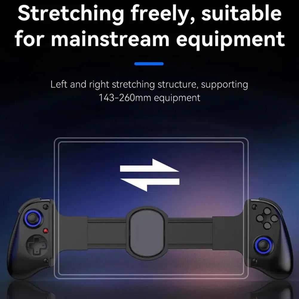 D11 Telescopic Game Controller RGB Light Mobile Phone Gamepad with Turbo/6-axis Gyro/Vibration for Android iOS PS3 PS4 Switch IP