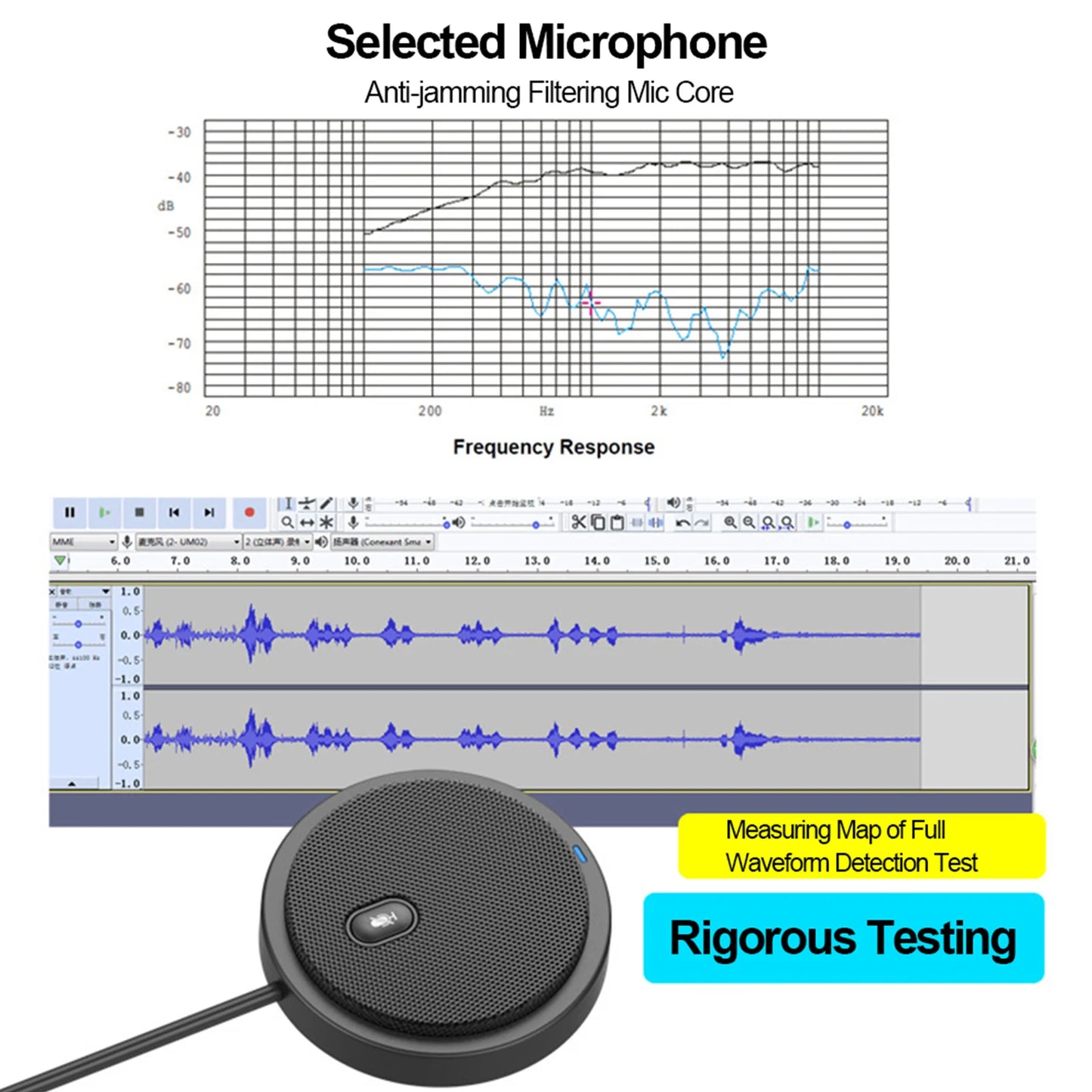 UM02 USB Omni-directional Condenser Microphone Mic for Meeting Business Conference Computer Laptop Voice Chat Video Games Live