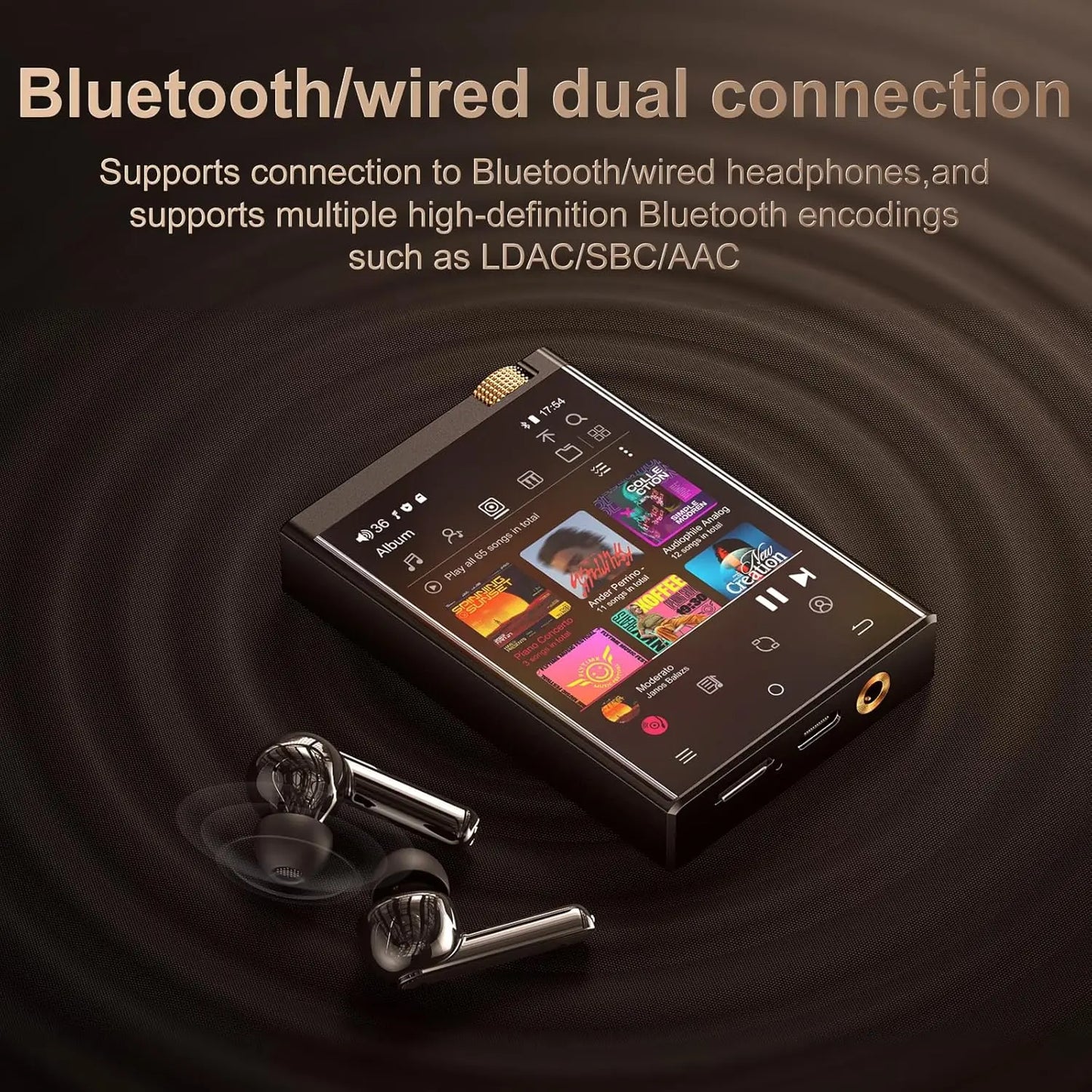 Hi-Fi MP3 Player with Bluetooth and WiFi, Oilsky Lossless DSD High-Resolution Digital Audio with 64GB Memory Card up to 1TB