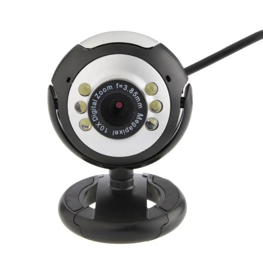 USB Webcam High Clarity 12.0MP 6 LED Night Light Web Camera Built-in Mic For PC Laptop