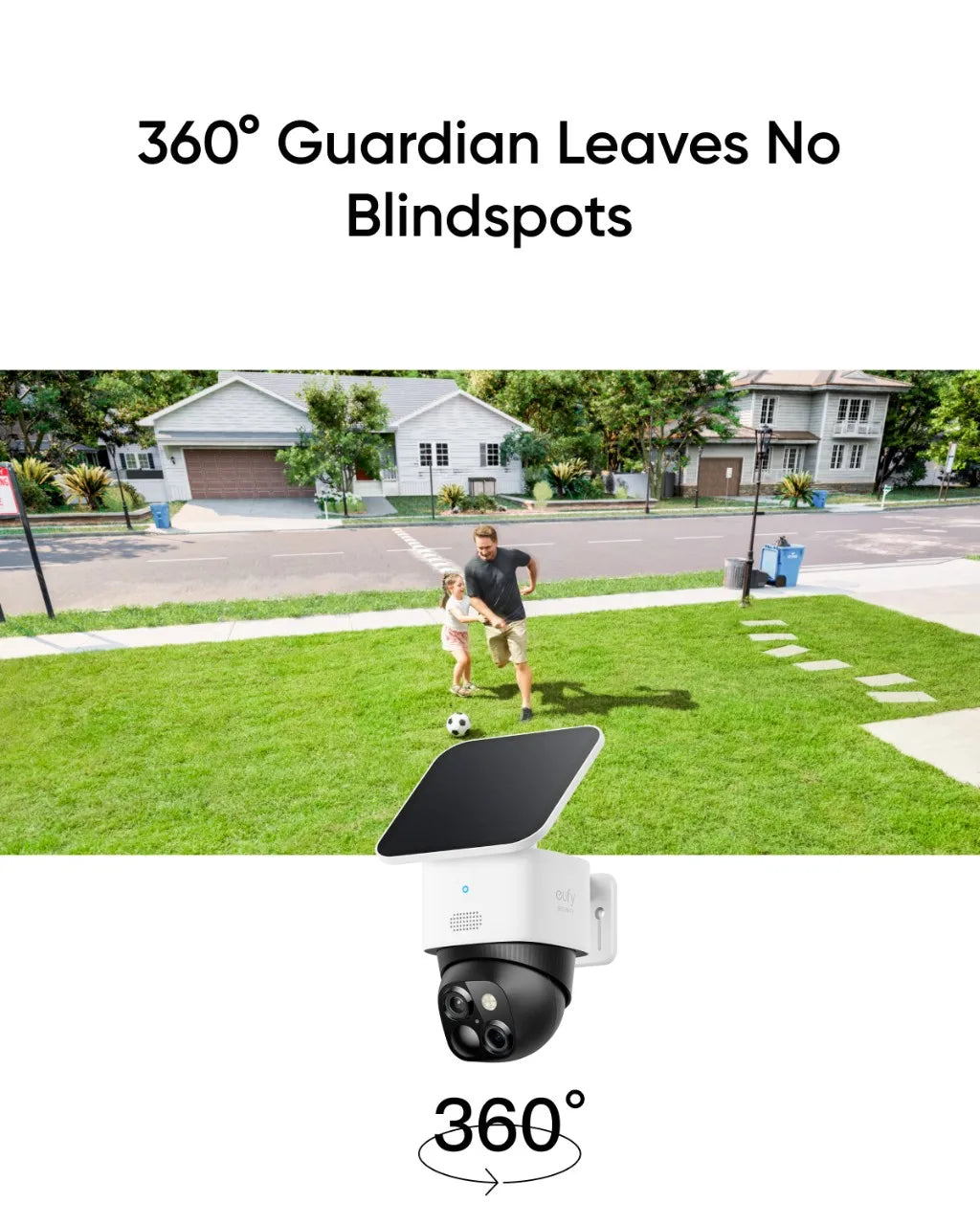 eufy SoloCam S340 Solar Security Camera Wireless Outdoor Camera 360° Surveillance No Blind Spots 2.4 GHz Wi-Fi No Monthly Fee