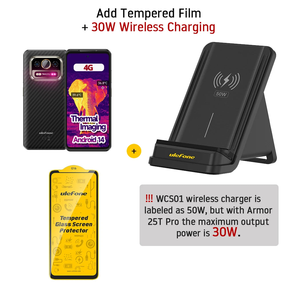 【World Premiere】Ulefone Armor 25T 4G Thermal Imaging Rugged Phone Android 14 33W 50MP+64MP NFC Waterproof Smartphone Global