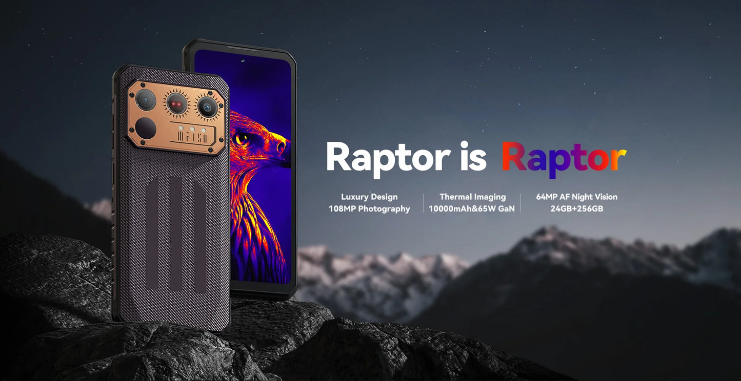 [World Premiere] IIIF150 Raptor Rugged Smartphone Thermal Imaging 6.8'' 120Hz 10000mAh 12GB+256GB 108MP UltraThin Rugged