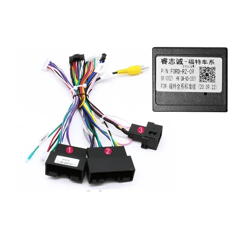 QSZN Car radio Stereo Canbus Box Ford-RZ-09 For Ford Fiesta focus Ecosport Edge Wiring Harness Power cable Multimedia Player