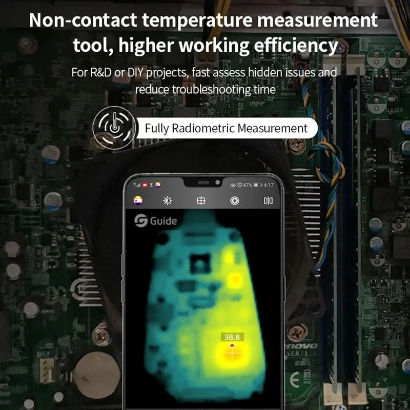 Guide Mobir Air Thermal Imaging Night Camera for Android Phone Type C IOS Infrared Imager Pipeline Repair Industrial Inspection