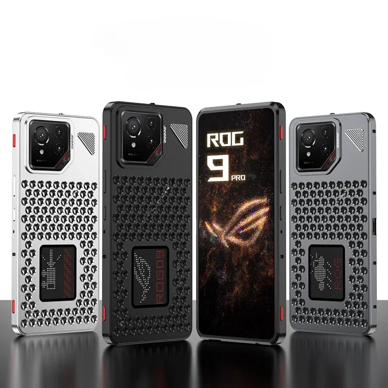 Metal Hollow Heat Dissipation Holes Back Cover For ASUS ROG Phone 9 8 Pro Rog9 Rog8 Case Spring Buckle Aluminum Metal Phone Capa