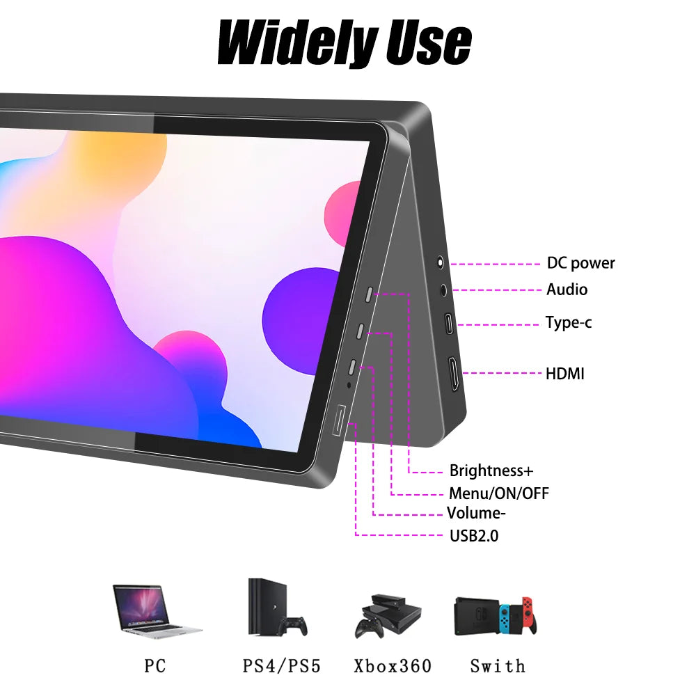 10.3 inch TouchScreen Monitor 1920x720 IPS Display LCD Bar Computer Temp Display Extender Monitor