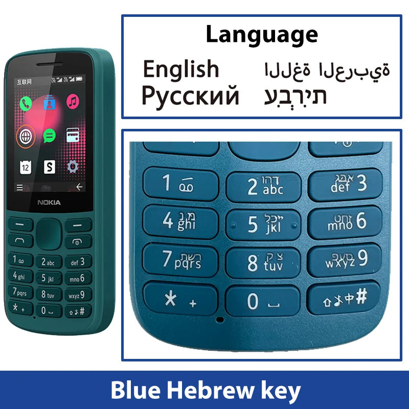 Nokia 215 4G Mobile Phone Dual SIM Cards FM Radio 1150mAh Standby Time Feature Phone with Hebrew Keyboard New And Original 100%